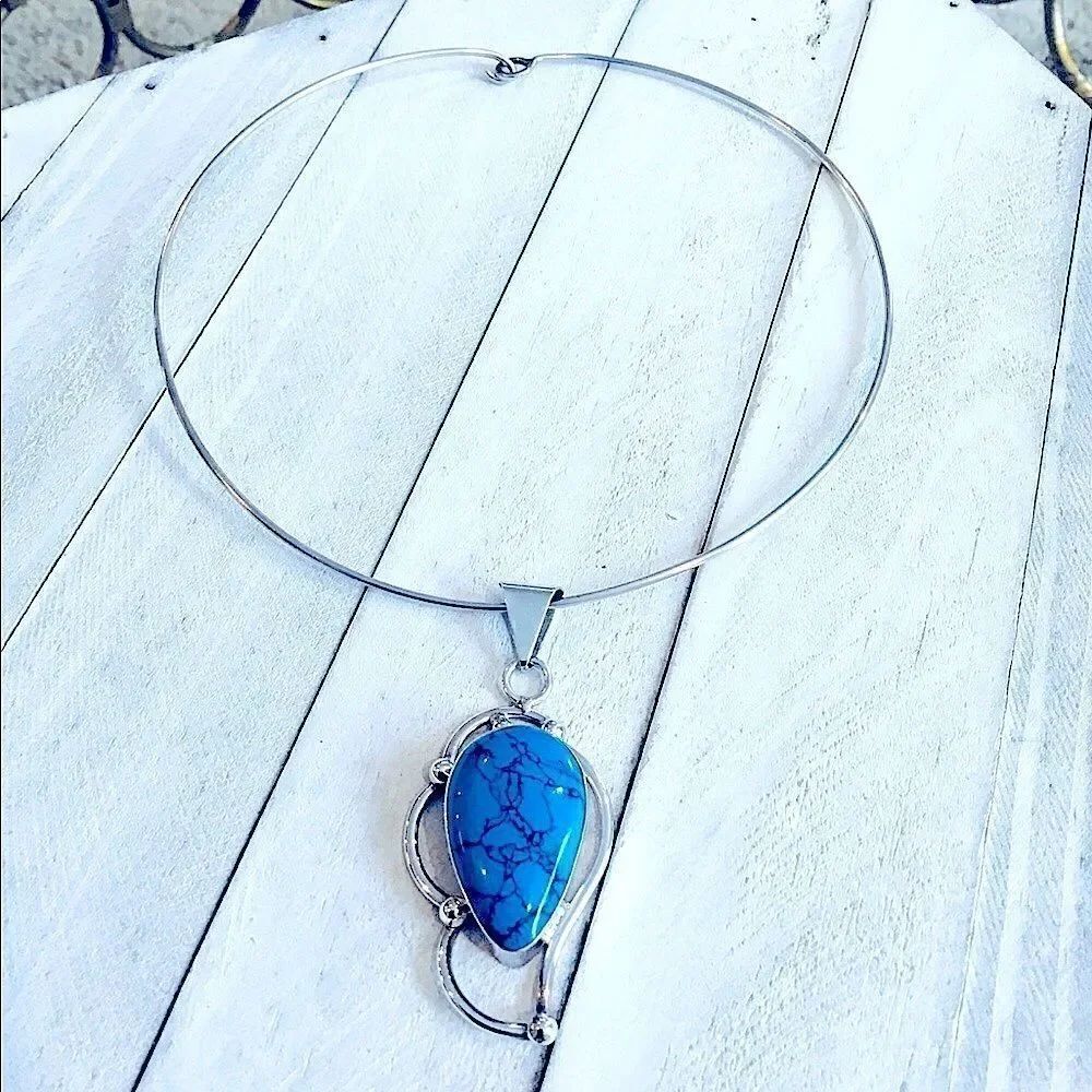 Turquoise pendant 925